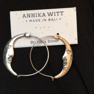 Annika Witt silver moon hoop earrings